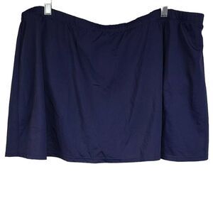 AVENUE Plus Size Basic Swim Skirt Navy Blue Modest Swimsuit Bottom 22W High rise